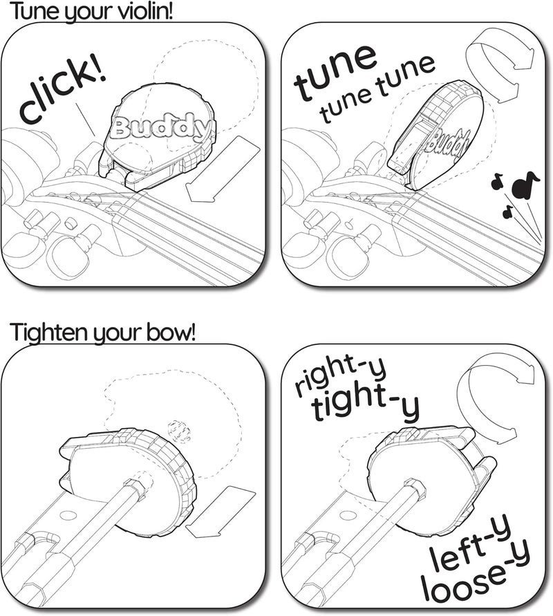 Bow Buddy Store Peg Buddy – Violin Peg Tuning Aid with Bow Screw Wrench | Easy Leverage Tool for Smooth Tuning & Maintenance (YELLOW) - Image 2